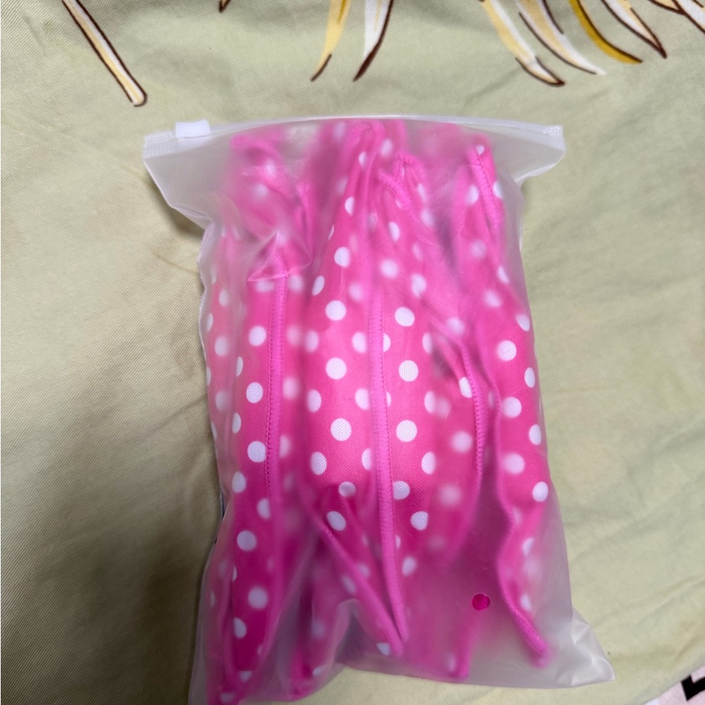 Pink Polka Dot curly hair tools bands